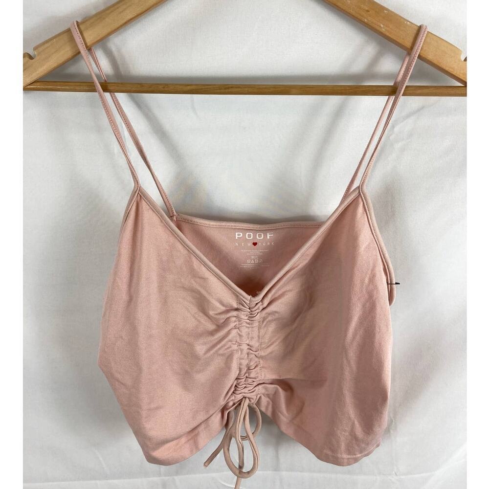 poof ruched center tank pink size M/L
